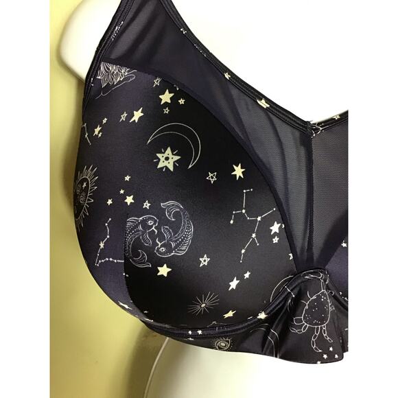 Adore Me Women Curvy Full Coverage Sport Bra Sz 46DD Blue Celestial Inspired - Picture 6 of 8